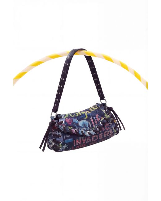 Desigual Blue Medium Graffiti Bag, Cotton
