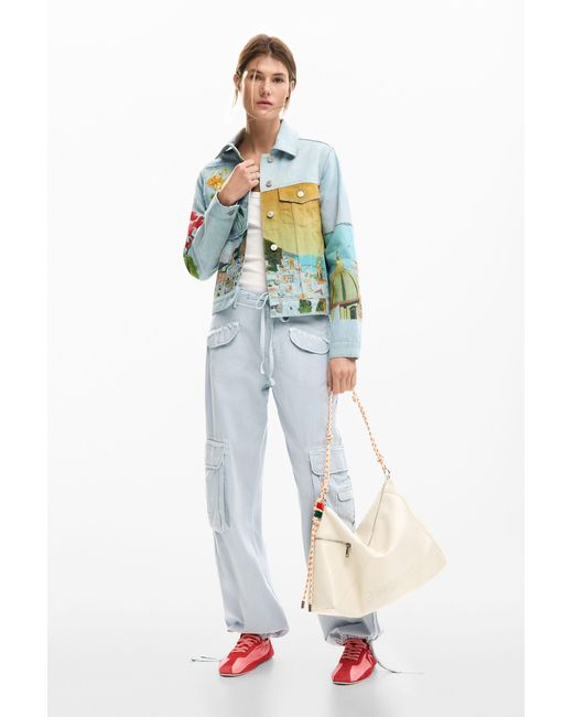 Desigual Blue Amalfi Denim Jacket, Cotton