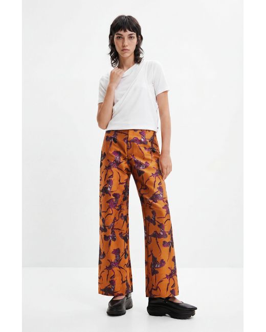 Desigual Orange Maitrepierre Jacquard Culottes, Polyester