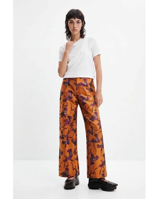 Desigual Orange Maitrepierre Jacquard Culottes, Polyester