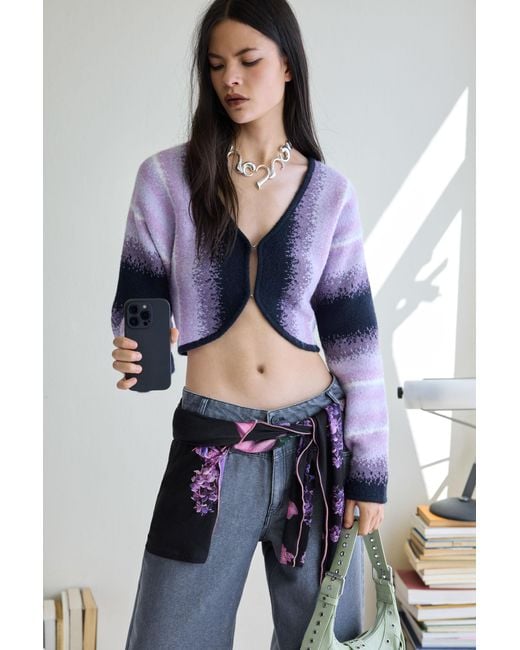 Desigual Blue Striped Cardigan Sweater