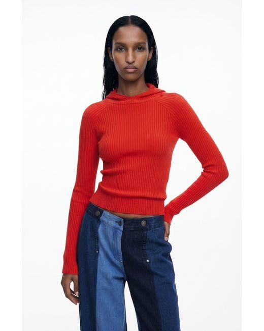 Desigual Red Fitted Hoodie