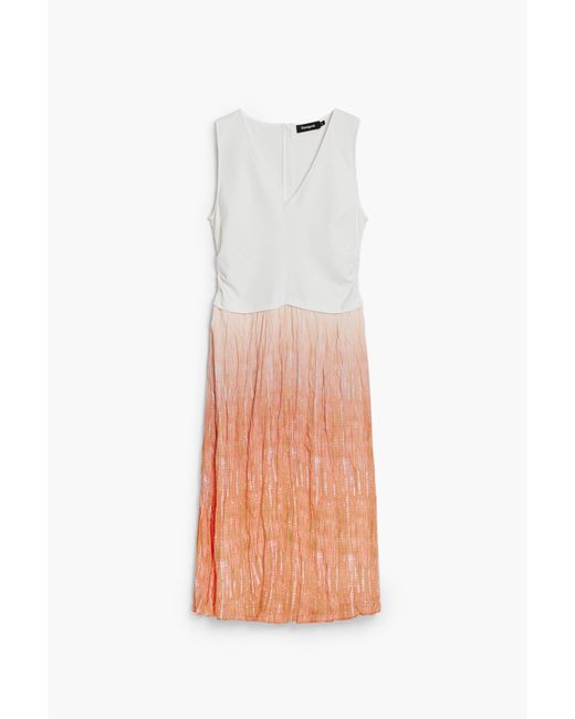 Desigual White Long Gradient Dress