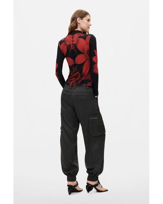 Desigual Red Printed Knit T-Shirt, Viscose