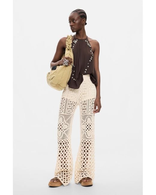 Desigual Metallic Crochet Trousers