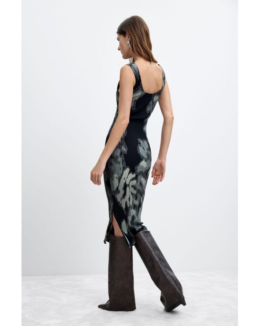 Desigual Black Long Sleeve Lacroix Dress