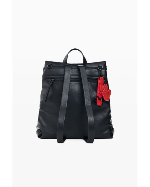 Desigual Black Medium Mickey Backpack Disney, Polyurethane