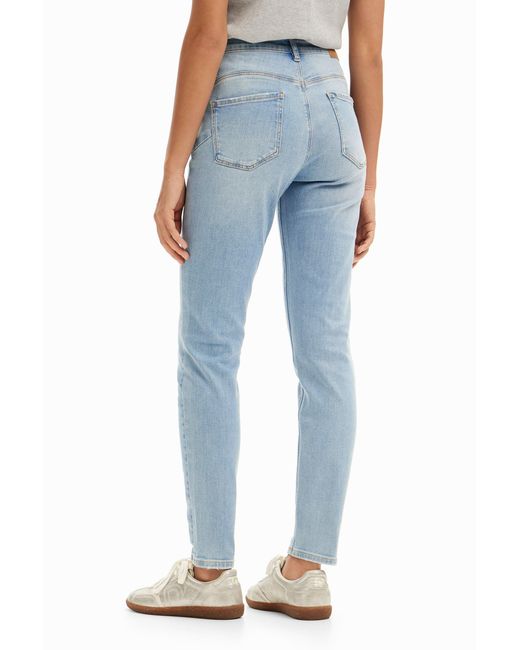 Desigual Blue Slim Push-Up Jeans, Cotton