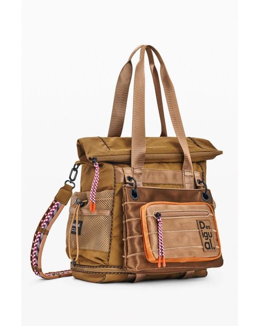 Desigual Natural Large Nylon Backpack, Polyester