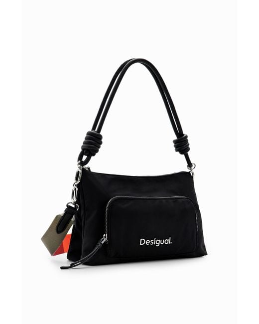 Desigual Black Midsize Plain Crossbody Bag