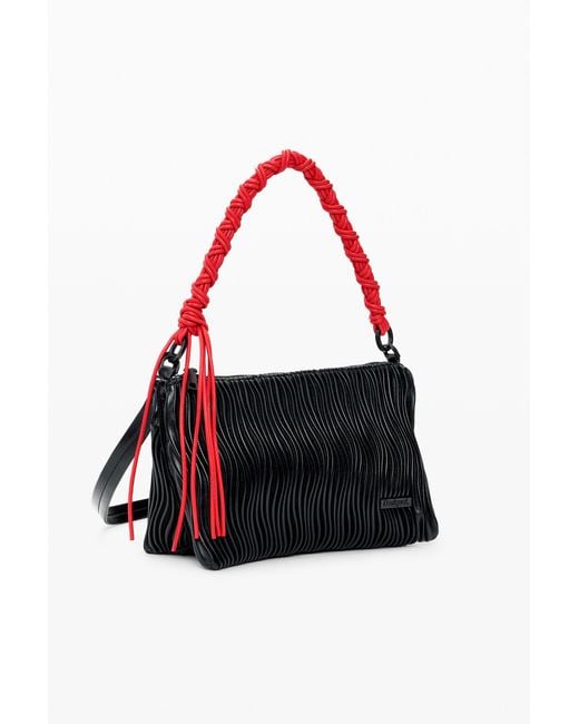 Desigual Red Medium Embossed Bag, Polyurethane