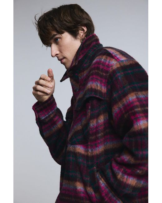Desigual Red Checked Jacket With Pockets for men