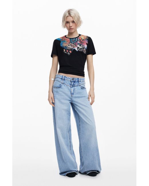 Desigual Blue T-Shirt Designed By Mr. Christian Lacroix