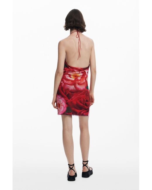 Desigual Red Tyler Mcgillivary Mini Floral Dress