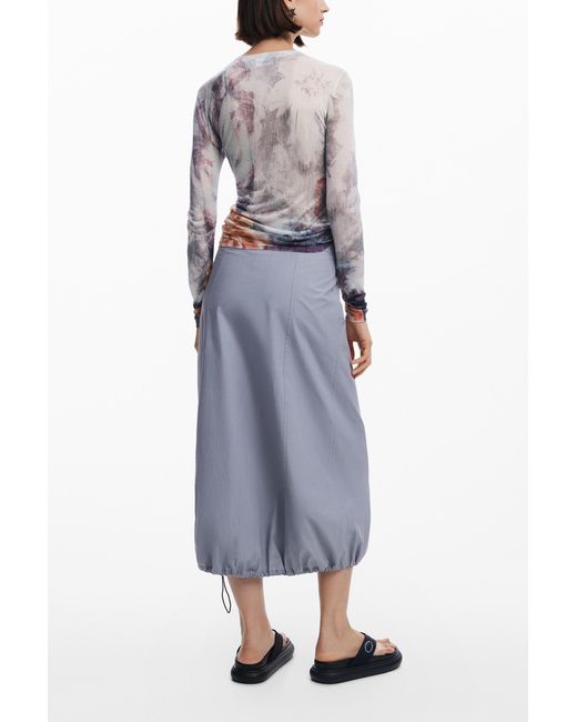 Desigual White Perkins Neck Sweater Arty, Viscose