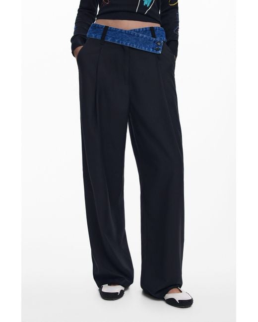 Desigual Blue Tailored Pants Combined