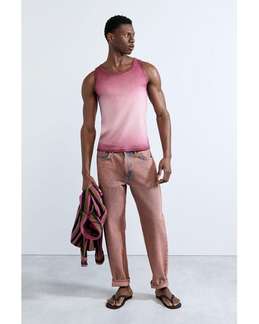 Desigual Pink Logo Strappy T-Shirt, Cotton for men