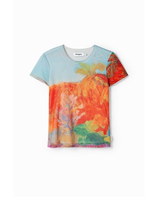 Desigual Red Arty Knot T-Shirt, Polyester