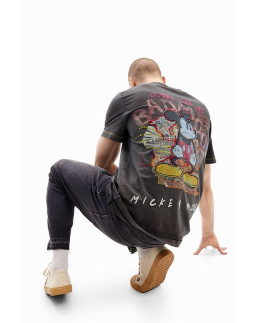 Desigual Black Mickey Mouse Collage T-shirt for men