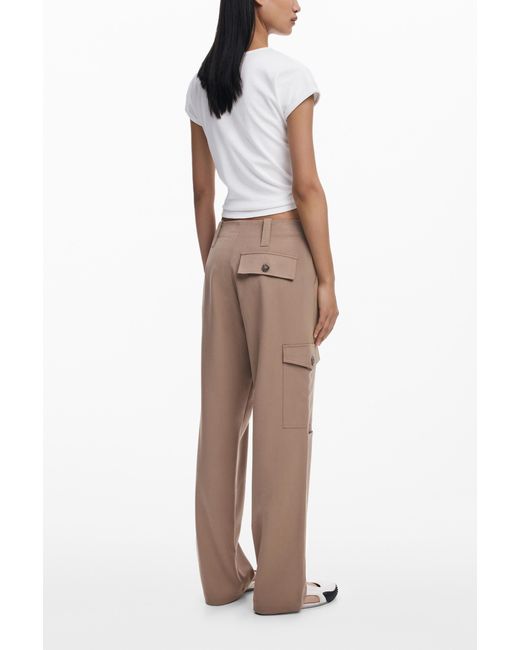 Desigual Natural Utility Straight Pants, Viscose