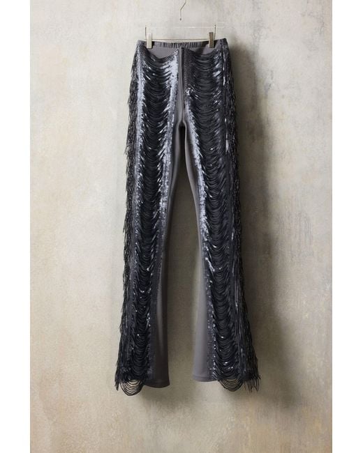 Desigual Black Long Glitter Trousers, Polyester