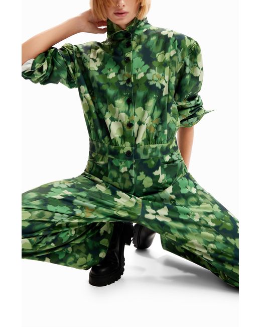 Mono Worker Camo, Viscosa, Verde Desigual de color Green
