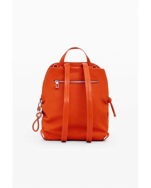 Desigual Orange Medium Padded Sack Backpack