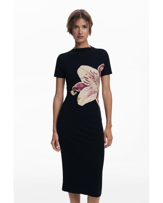Desigual Black Orchid Maxi Dress, Viscose