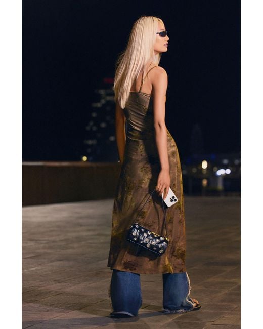 Desigual Blue Midi Dress With Straps, Polyester