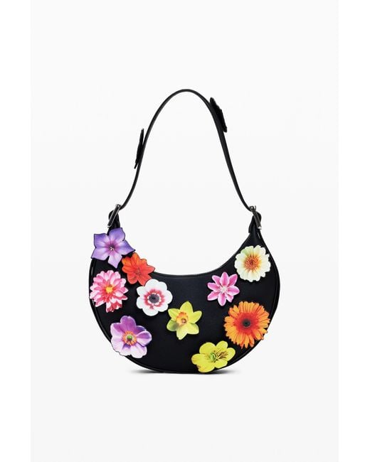 Desigual White Tyler Mcgillivary Floral Appliqué Bag, Polyurethane