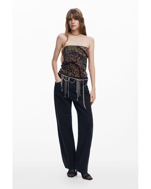 Desigual Black Sleeveless Knit Top