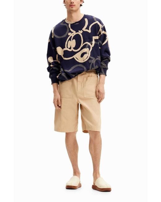 Desigual Blue Mickey Sweatshirt, Cotton for men