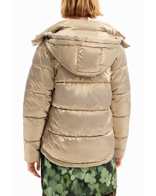 Desigual Natural Metallic Padded Jacket, Polyamide