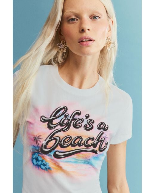 Desigual Blue Printed Cotton T-Shirt, Cotton