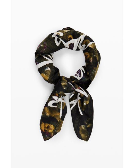 Desigual Black Floral Print Lacroix Capsule Scarf