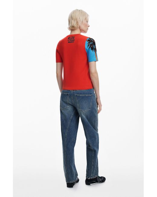 Desigual Red T-Shirt Designed By Mr. Christian Lacroix
