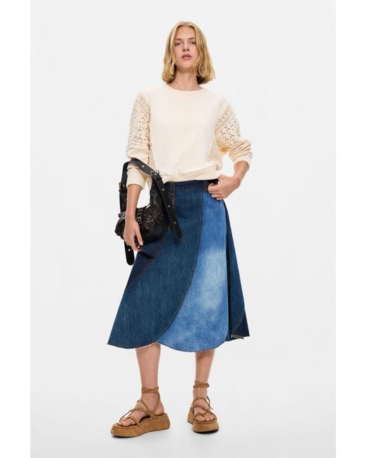 Pull 100 Coton, Femme, Coton, Blanc Desigual en coloris White