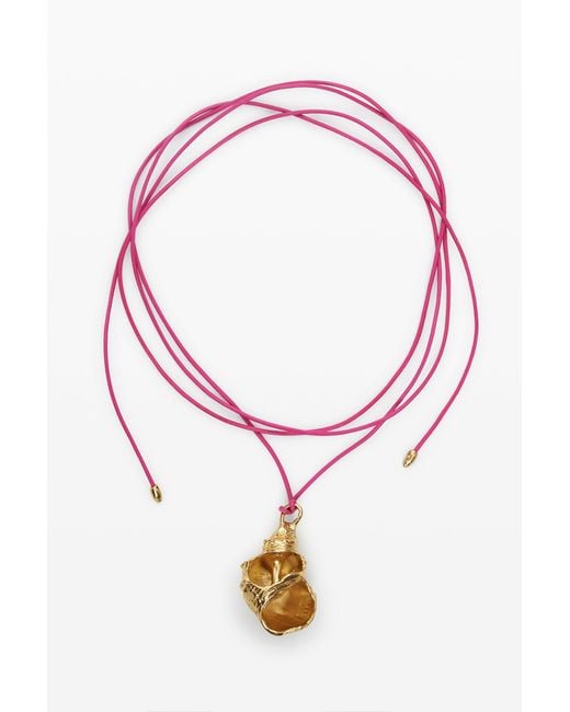 Desigual Pink Shell Pendant Cord Zalio