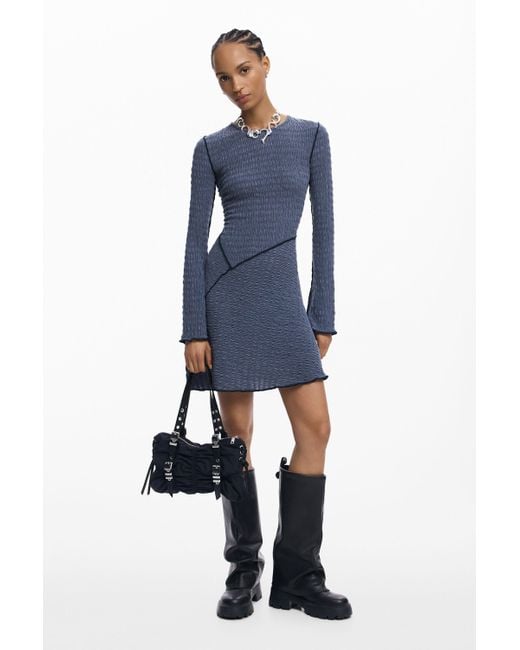Robe À Textures Desigual en coloris Blue