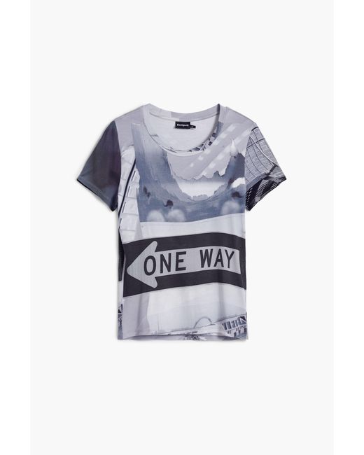 Desigual Blue Signal Print T-Shirt, Viscose