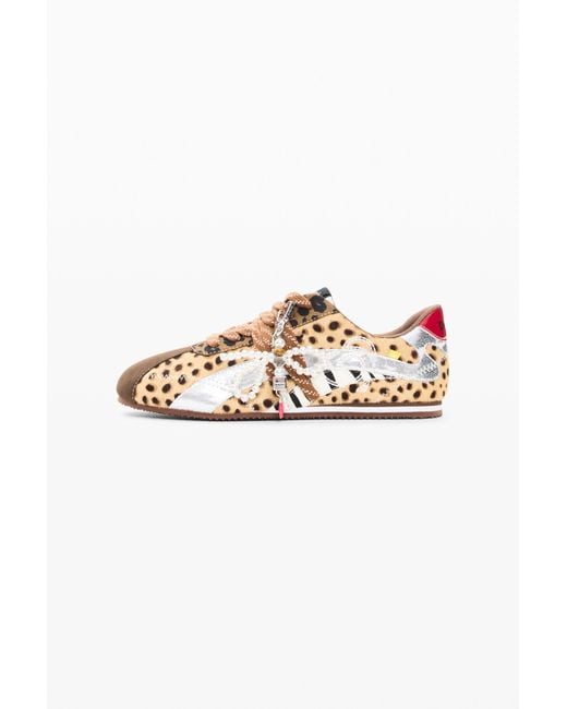 Desigual White Animal Print Sneakers 100% Leather