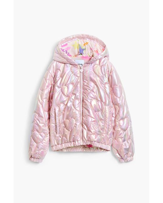 Desigual Blue Metallic Quilted Coat