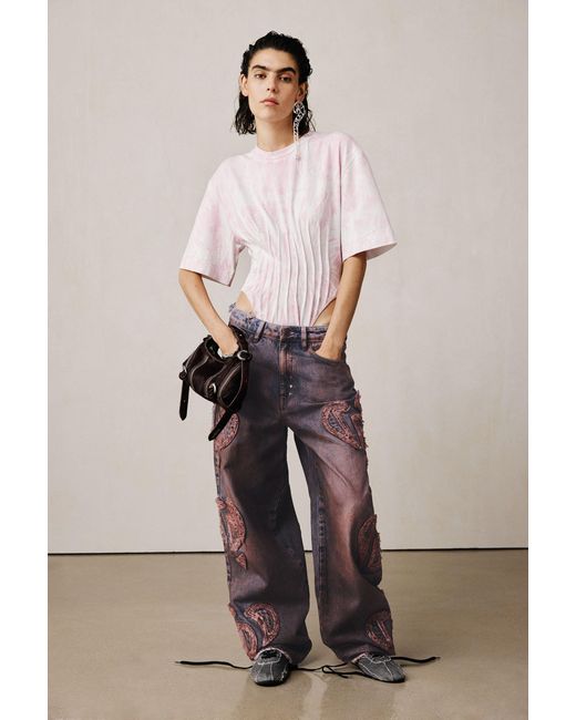 Desigual Natural Baggy Frayed Studio Pants, Cotton
