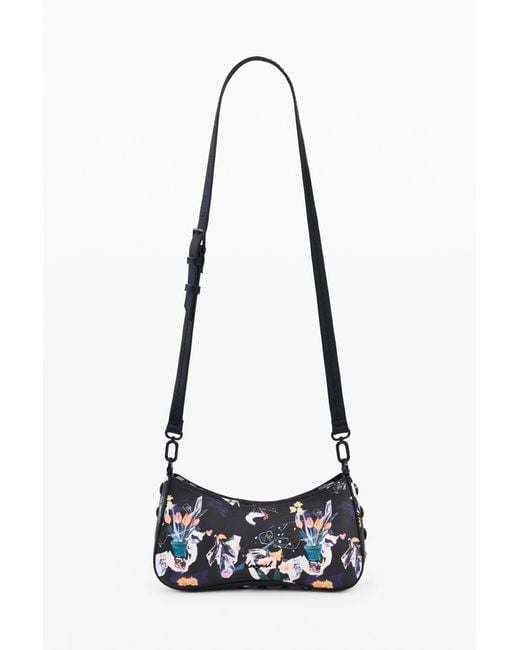 Desigual Blue Small Braided Collage Bag, Polyurethane