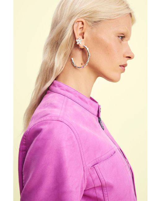 Desigual Pink Jacket Faux Leather, Polyurethane