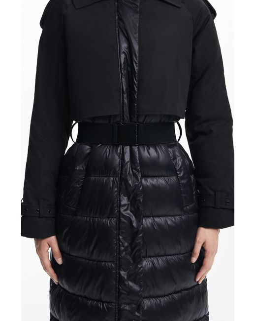 Desigual Black Combined Padded Coat
