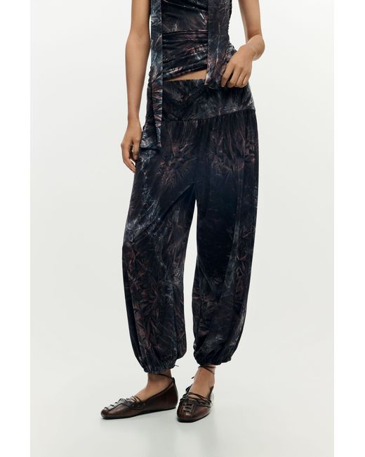 Desigual Blue Baggy Trousers, Polyester
