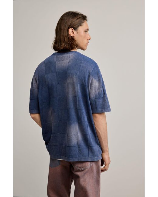 Desigual Blue Washed-Effect T-Shirt, Cotton for men