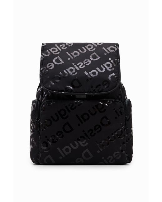 Desigual Black Large Logo Backpack, Polyester