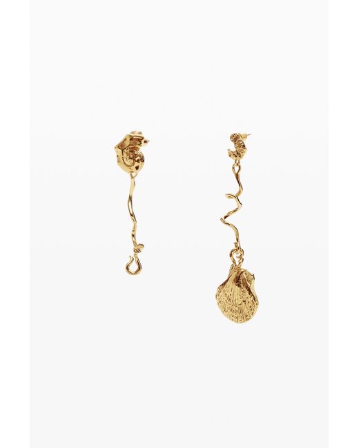 Desigual Metallic Irregular Shell Earrings Zalio